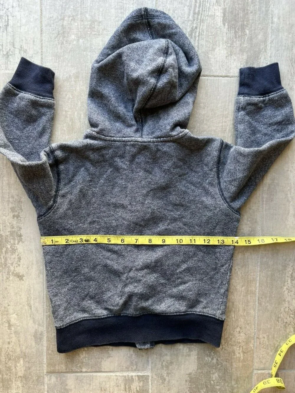 GYMBOREE Full Zip Up Hoodie Sweatshirt French Terry Denim Blue XS 4 Boys Toddler